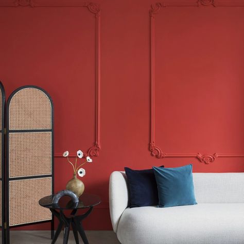 Craig And Rose Paint, Painted Paneling Walls, Paint Color Chart, Paint Tools, Paint And Paper Library, Red Room, Paint Paint, Painted Ceiling, Duvet Sets