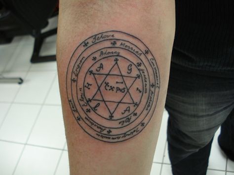 Pentacle of Solomon Tattoo by JdeeChan.deviantart.com on @DeviantArt Solomon Tattoo, Pentacle Tattoo, Seal Tattoo, Sun Tattoo Designs, Good Tattoo Quotes, Monster Makeup, Candle Tattoo, Seal Of Solomon, I'm Sick