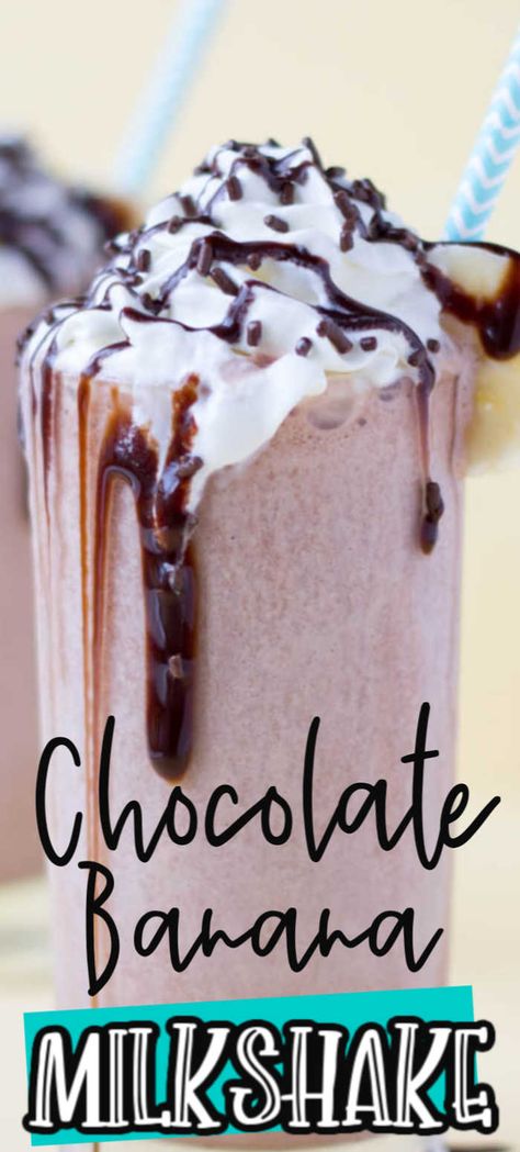 Chocolate Milk Shakes Recipes Easy, Chocolate Milkshake Recipe, Homemade Banana Milkshake, Oreo Banana Milkshake, Ice Cream Milkshake Recipe, Banana Chocolate Milkshake, Strawberry And Banana Milkshake, Chocolate Shake Recipe, Banana Milkshake Recipe