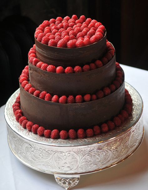 Chocolate and Raspberry Wedding Cake by bakingbriony, via Flickr Raspberry Wedding Cake, Raspberry Wedding, 8 Cake, Chocolate Raspberry Cake, Chocolate Wedding Cake, Raspberry Cake, Simple Wedding Cake, Wedding Cake Inspiration, Number 8