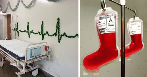 10+ Hospital Christmas Decorations That Show Medical Staff Are The Most Creative People Ever | Bored Panda Hospital Christmas Decorations, Hospital Christmas, Hospital Decoration, Holiday Door Decorations, Medical Theme, Door Decorating Contest, Happy Thanksgiving Quotes, Office Christmas Decorations, Nurse Christmas