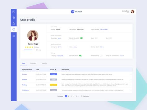 Daily UI #04 / Dashboard - User profile information by Js-Nguyen Interface App, Website User Interface, Web And App Design, Web Design User Interface, App User Interface, Flat Web Design, Touch Screen Design, Profile Website, Card Ui