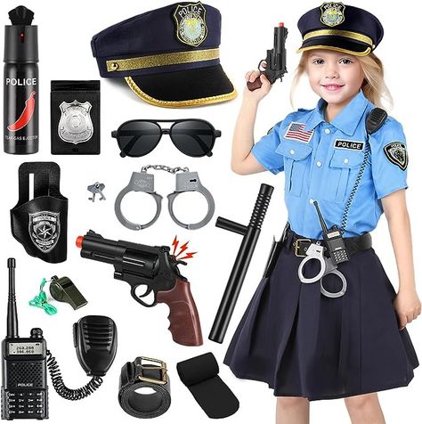 Kids Police Officer Costume, Police Costume For Kids, Outfit For Party, Officer Costume, Police Officer Costume, Police Outfit, Kids Police, Police Hat, Police Costume