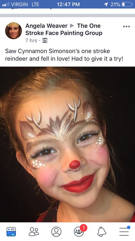 Rudolph Face Paint Kids, Rudolph Makeup Kids, Christmas Face Painting Reindeer, Reindeer Face Paint Easy, Reindeer Makeup Kids, Rudolph Face Paint, Reindeer Facepainting, Christmas Face Painting Easy, Reindeer Face Painting