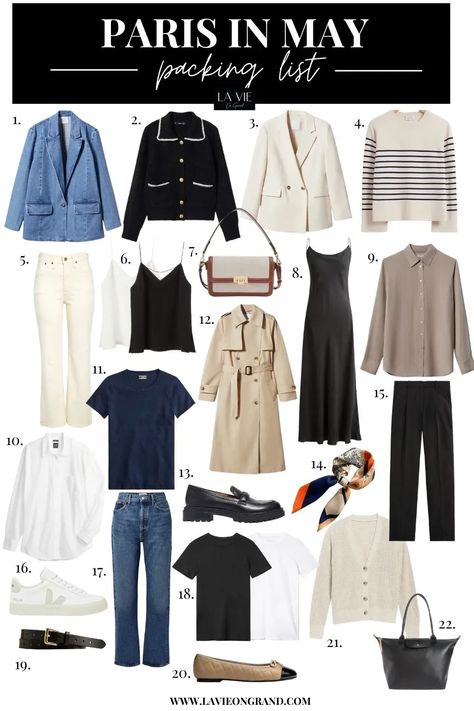 Paris In May Outfits, What To Pack For Paris, Paris In May, Chic Footwear, What To Wear In Paris, French Capsule Wardrobe, Parisian Outfits, Capsule Wardrobe Casual, Capsule Wardrobe Women