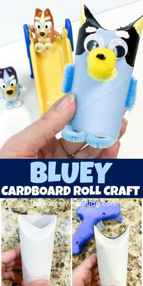 Bluey Craft, Bluey Toys, Diy Paper Art, Roll Craft, Hanging Craft Ideas, Cardboard Rolls, Hanging Craft, Moose Toys, Craft Kids