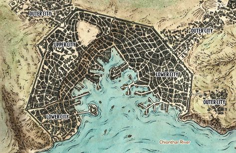 Baldur's Gate Player view Fantasy City Map, Gate City, Fantasy Village, Dnd World Map, Fantasy World Map, Dungeons And Dragons 5e, Tabletop Rpg Maps, Fantasy Maps, Baldurs Gate