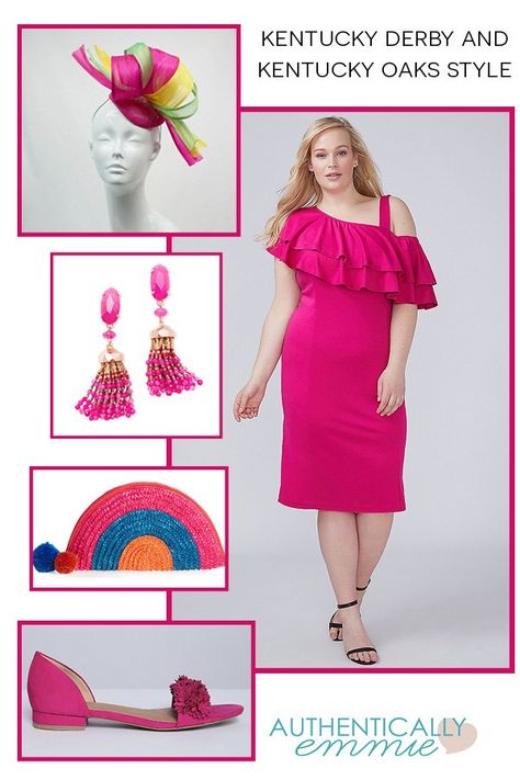 What to wear to Derby: An all-out pink Kentucky Oaks or Derby #plussize outfit from Authenticaly Emmie - Kentucky Oaks Outfit, Outfit For Plus Size Women, Outfit For Plus Size, Kentucky Derby Outfit, Kentucky Oaks, Derby Outfits, Derby Dress, Derby Day, Plus Size Fashion For Women