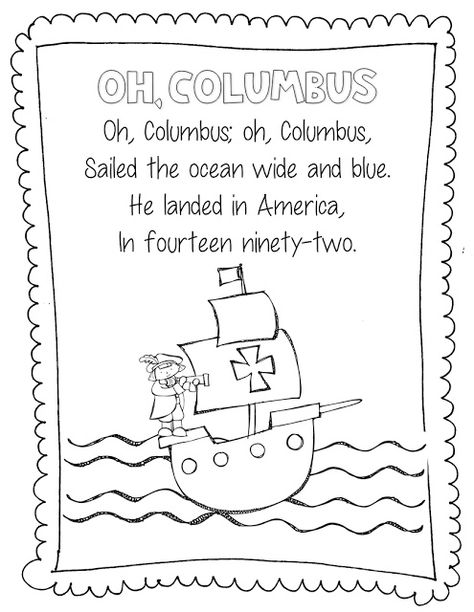 columbus day, poems | Christopher Columbus Worksheets Christopher Columbus Kindergarten, Christopher Columbus Worksheets, Christopher Columbus Activities, Poetry Notebook, October Themes, October Classroom, October School, English Education, October Activities