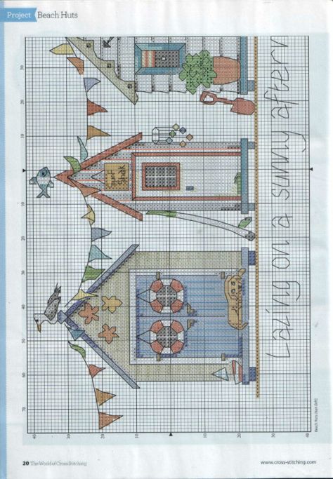 Beach huts part 1 free cross stitch pattern Christmas Cross Stitch Patterns Free, Cross Stitch Sea, Cross Stitch Projects Ideas, Free Cross Stitch Charts, Stitching Projects, The World Of Cross Stitching, Cross Stitch House, Just Cross Stitch, Cross Stitch Supplies