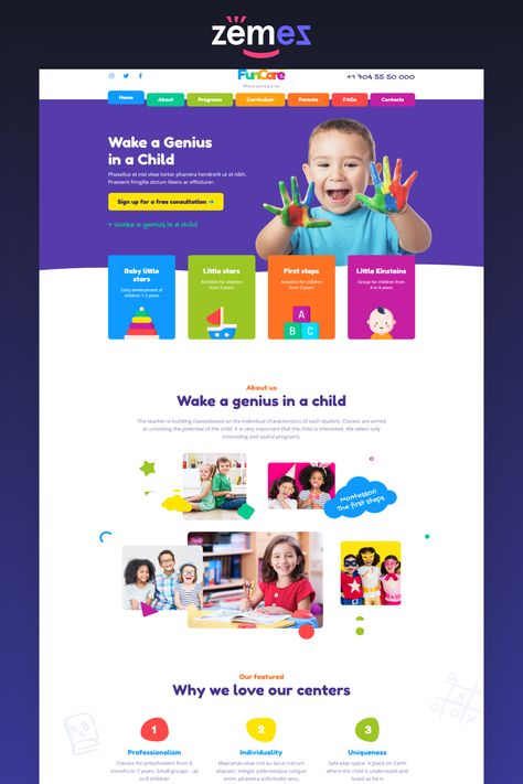 Daycare Website Design, Childcare Website Design, Kids Website Design Inspiration, Creative Website Design Ideas, Toy Website Design, Kids Website Design, Childcare Website, School Website Design, Kids Branding Design