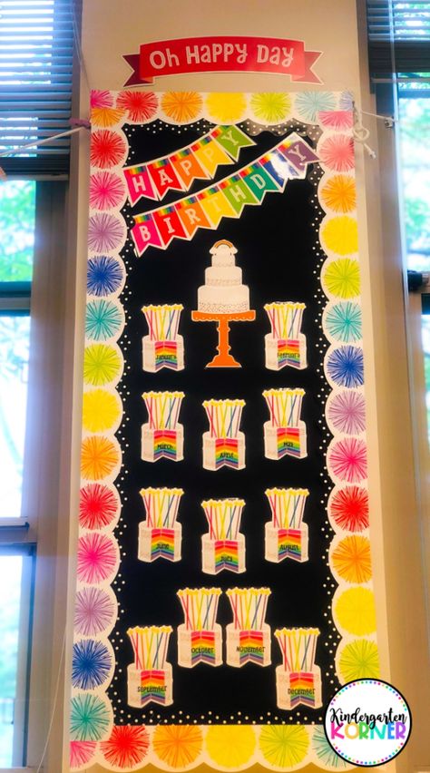 Play Group Class Decoration Ideas, Happy Birthday Corner For Classroom, Hello Sunshine Bulletin Board Ideas, Rainbow Birthday Classroom Display, Rainbow Birthday Bulletin Boards, Hello Sunshine Classroom Decor, Emoji Classroom Theme, Rainbow Theme Classroom, Sunshine Crafts