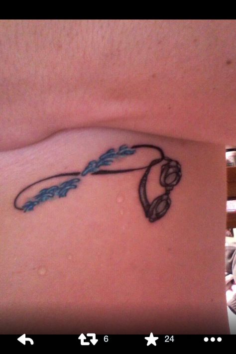 Swimming tattoo! Swimming Related Tattoos, Tattoo Ideas For Swimmers, Competitive Swimming Tattoo, Swim Tattoo Swimmers, Synchronized Swimming Tattoo, Tattoos For Swimmers, Swimmer Tatoos, Swimming In Circles Tattoo, Swim Tattoo Ideas