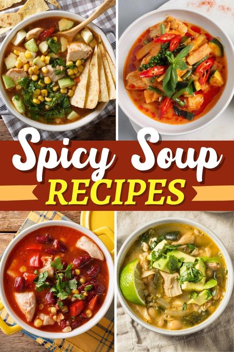 Spicy Soup Recipes Spicy Soups For Colds, Spicy Soup Recipes For Colds, Spicy Asian Soup, Soup Recipes Spicy, Spicy Chicken Soup Recipes, Hot Soup Recipes, Spicy Soups, Vegetarian Cabbage Soup, Spicy Soup Recipes