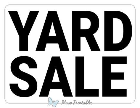 Printable Simple Black and White Yard Sale Sign Yard Sale Signs, Sale Sign, Directional Signs, Sign Templates, For Sale Sign, Yard Sale, Sign Design, Free Printable, Yard