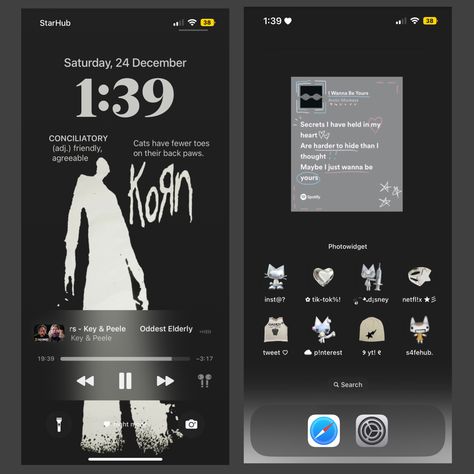 Iphone Layout Aesthetic Dark, Dark Mode Ios Layout, Dark Ios 16 Layout, Ios Theme Ideas Dark, Ios 16 Layout Ideas Dark, Dark Mode Homescreen Layout, Cute Phone Themes Dark, Ios 16 Dark Aesthetic, Dark Phone Layout Ideas