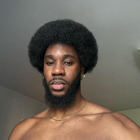 WANUKE on Instagram: “Fro” Blk Aesthetic, Black Boy Hairstyles, Afro Fade, Beard And Mustache Styles, Afro Hairstyles Men, Black Hair Inspiration, Natural Hair Men, Big Afro, Mustache Styles