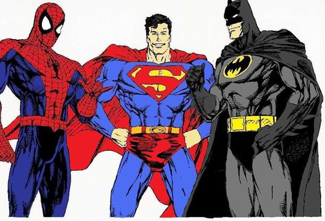 By far the most common superhero games are understandably based on the three most popular, Batman, Superman and Spider-man. Description from… Halloween Costume Ideas 3, Batman Facts, Dc Marvel Crossover, Superman Green Lantern, Famous Cartoon Characters, Marvel X Dc, Chibi Marvel, Superman And Spiderman, Mighty Mouse