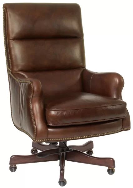 Hooker Furniture Executive Chair | Perigold Brown Leather Office Chair, Brown Office Chair, Leather Office, Leather Desk, Executive Office Chairs, Leather Office Chair, Executive Chair, Hooker Furniture, Diy Chair