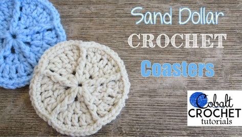 Make these beautiful sand dollar coasters! These make the perfect gift grouped together and tied off with twine and a bow :). Crochet Sand Dollar Pattern, Sand Dollar Crochet Pattern, Crochet Sand Dollar, Sand Dollar Crochet, Crochet Seashell Applique, Coasters Crochet, Crochet Scrubbies, Yarn Ideas, Crochet Coaster Pattern