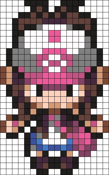 Hilda Pokemon, Pokemon Cross Stitch, Pokemon Bead, Kandi Cuffs, Pixel Art Pokemon, Pokemon Perler Beads, Pixel Characters, Pixel Art Templates, Pony Bead Patterns