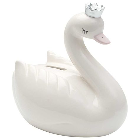 Claude Swan Ceramic Piggy Bank Baby Bank, Ceramic Swan, Contemporary Nursery, Baby Swan, Teaching Babies, Ceramic Piggy Bank, Baby Ballet, Baby Keepsakes, Small Item Storage