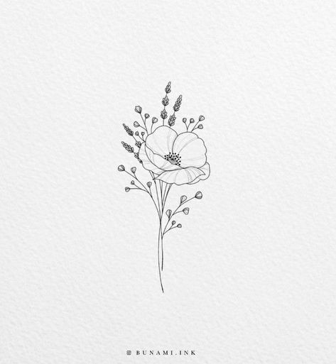 Poppy Tattoo Drawing, Tattoo Flower Linework, Small Floral Tattoo Designs For Women, Prim Rose Flower Tattoo, Poppy Drawing Tattoo, Cosmos Flowers Tattoo, Small Poppy Flower Tattoo, Poppy Flower Tattoo Design, Poppy Flower Tattoo Small