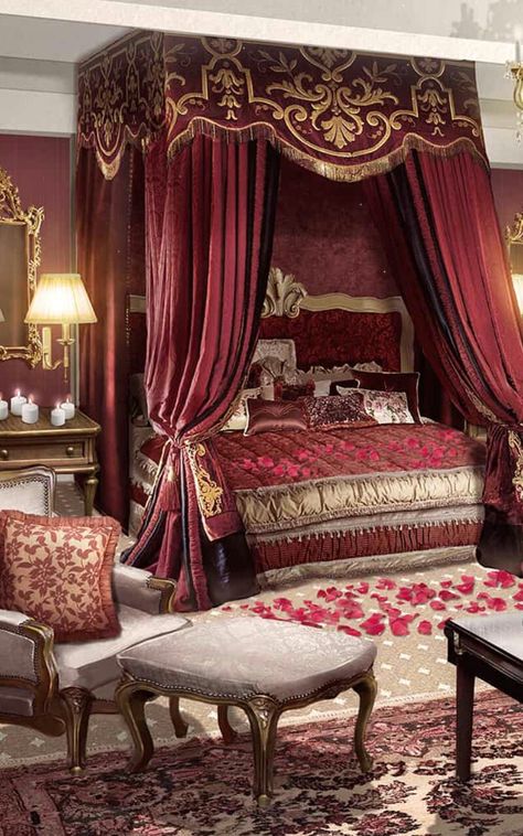 Gothic Bedroom Furniture, Luxurious House Interior, Victorian Bedroom Furniture, Modern Bedroom Interior Design Ideas, Gothic Bedroom Ideas, Medieval Bedroom, King Size Bedroom Sets, Gothic Decor Bedroom, Gothic Room