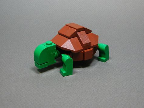 Turtle Lego Turtle, Lego Easy, Turtle Diy, Lego Blueprint, Lego Bedroom, Lego Challenge, Lego Club, Micro Lego, Lego Animals