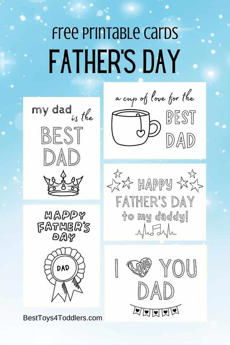 My dad is the best dad! Each child always thinks like this, don’t you agree? We included 5 different free printable Father’s day cards for kids to color and give to their dads. And you know what? Even if you have only one of these cards and print 20 copies for each child, they will still turn... Read More » The post FREE PRINTABLE FATHER’S DAY CARDS appeared first on Best Toys 4 Toddlers. Cards For Fathers Day From Kids, Father's Day Cards For Kids Free Printable, Fathers Day Printables Free For Kids, Happy Father’s Day Free Printable, Father’s Day Cards To Color, Free Father’s Day Printables For Kids, Fathers Day Card Printable Free, Happy Fathers Day Cards Free Printable, Printable Fathers Day Crafts For Kids