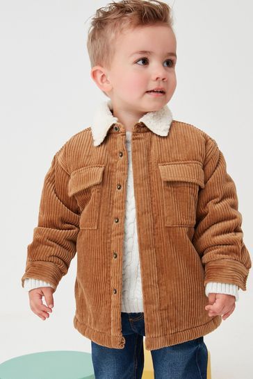 Tan Brown Borg Lined Cord Shacket (3mths-7yrs) Kid Boy Outfits, Tan Shirt Outfit, Baby Picture Outfits, Corduroy Sherpa Jacket, Body Con Dress Outfit, Tan Shirt, Shirts For Boys, Zara Boys, Brown Jacket