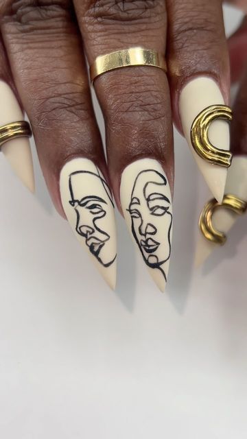 Su Nguyen on Instagram: "Freestyle Abstract line art with 3D gold nail “jewelries”   ★𝐒𝐚𝐮𝐯𝐚𝐠𝐞_𝐀𝐫𝐭𝐢𝐬𝐭𝐫𝐲★ 𝙽𝚊𝚒𝚕 𝙰𝚛𝚝 𝚋𝚢 𝚂𝚞  . . . . . . . . . . . . . #springnails #nailart #nailartist #artist #aesthetic #naildesign #nails #spring #nailsinspiration #aestheticnails #nailalabama #birminghamnails #alabamanails #alabamanailartist #nailtrend #trending #nailinspo #nails #naildesigns #nailfeed #handpaintednails #freestylenails #abstractart #nailsdesign #nailjewelry #lineart #abstractnails #3Dnails #nailsart" Alabama Nails, Line Nail Designs, Fancy Nails Designs, Gold Nail, Lines On Nails, Unique Acrylic Nails, Gel Nail Design, Long Square Acrylic Nails, Artist Aesthetic