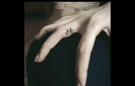 Finger bike Tattoo Bike, Cycling Tattoo, Bike Tattoo, Gear Tattoo, Girl Power Tattoo, Bicycle Tattoo, Power Tattoo, Bike Tattoos, Trendy Tattoos