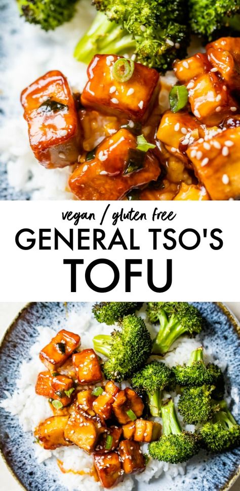 Protein Entrees, General Tso Tofu, Sweet And Spicy Sauce, General Tso, Vegan Asian, Spicy Sauce, Tofu Recipes, Vegan Dinner Recipes, Vegan Dinners