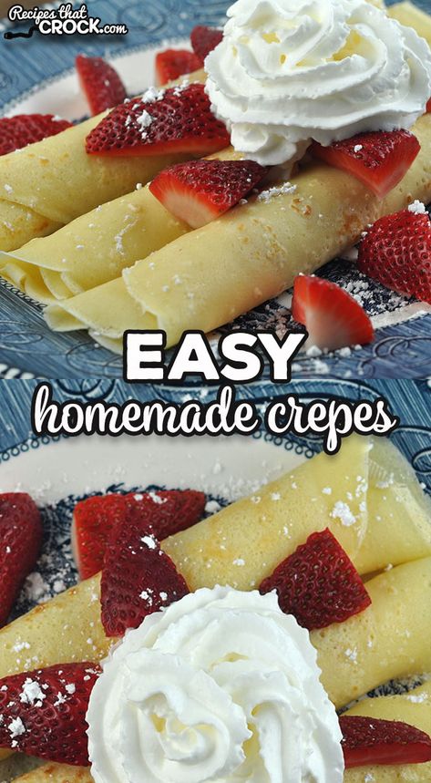 This Easy Homemade Crepes recipe a tried and true recipe a friend passed along to me. They are easy to make and absolutely delicious! Homemade Crepes Recipe, Blackstone Recipe, Easy Oven Recipes, Cream Cheese Danish Recipe, Crepe Ingredients, Seasoned Crackers, Cheese Danish Recipe, Homemade Crepes, Crepe Recipe