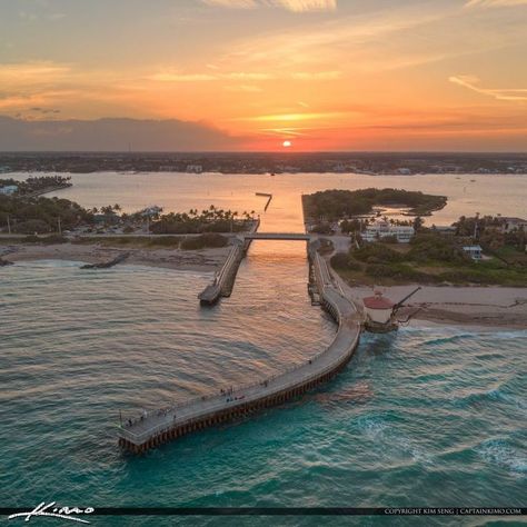 Boynton Beach Inlet Sunset Aerial Palm Beach County Beach Palette, Florida Honeymoon, Boynton Beach Florida, Florida Springs, Fishing Pier, Landscape Designers, Florida Photography, Hdr Photography, Palm Beach Gardens