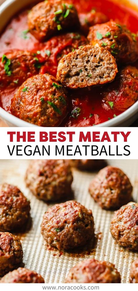 Best Vegan Meatballs Vegan Meatball Sub, Scratch Spaghetti Sauce, Impossible Meatballs, Best Vegan Meatballs, Vegan Wonton, Spaghetti Sauce With Fresh Tomatoes, Pb Recipes, Vegan Hacks, Mini Loafs