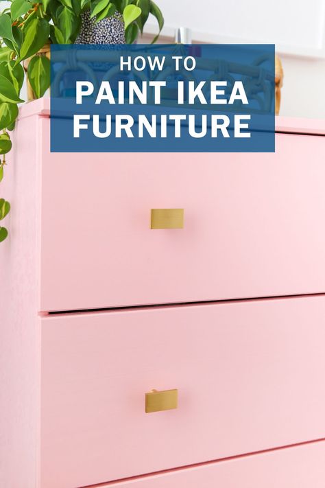 How to Paint Ikea Furniture in 4 Easy Steps! Paint Ikea Furniture, Painting Kids Furniture, Painting Ikea Furniture, Mdf Furniture, Ikea Drawers, Frenchic Paint, Ikea Wardrobe, Paint Sticks, Ikea Bookshelves