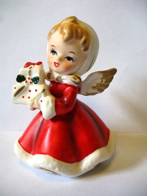 Vintage Napco Christmas Angel Girl With Gifts Figurine Napcoware Japan Christmas Japan, Christmas Classroom Treats, Christmas Angel Figurine, Japan Christmas, Angel Girl, Christmas Collectibles, Christmas Classroom, Old Fashioned Christmas, Christmas Figurines