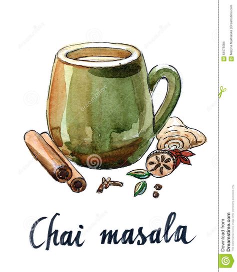 Lino idea - masala chai Watercolor Tea, Tea Puns, Coffee Doodle, Tea Wallpaper, Tea Illustration, Masala Tea, Art Painting Tools, Wall Painting Decor, Textile Prints Design