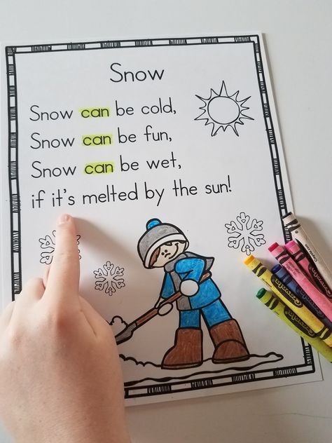 Winter Emergent Readers and Shared Reading Poems January Worksheets, Kindergarten Poetry, Shared Reading Poems, Head Start Classroom, Kindergarten Poems, Winter Poetry, English Poems For Kids, Connecting Words, Winter Poems