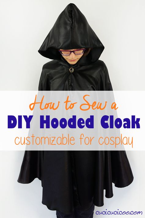 How to Make a Hooded Cape for a Child or Adult - Cucicucicoo Diy Hooded Cape For Kids, Easy Hooded Cape Diy, Diy Cape For Women Halloween Costumes, Hood Patterns Sewing, Diy Hooded Cape Pattern, Making A Cloak, Pointed Hood Pattern Sewing, Harry Potter Cloak Pattern Free, How To Make A Hooded Cloak