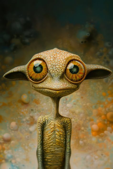 Alien Fantasy Art, Alien Illustration, Alien Painting, Art Alien, Alien Artwork, Cute Alien, Alien Character, Alien Art, Artwork Images