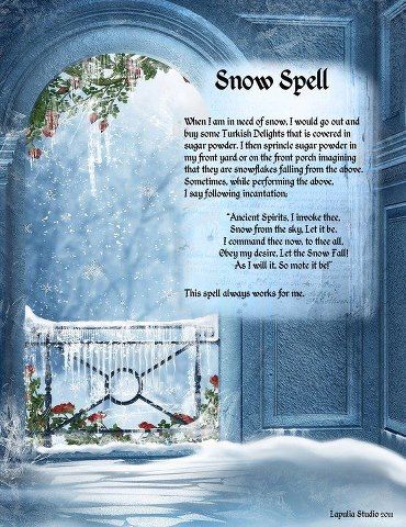 Snow Spell Spell Satchel, Snow Spell, Free Magic Spells, Pagan Holidays, Halloween Journal, Aura Protection, Green Witchcraft, Spell Books, Protection Spell