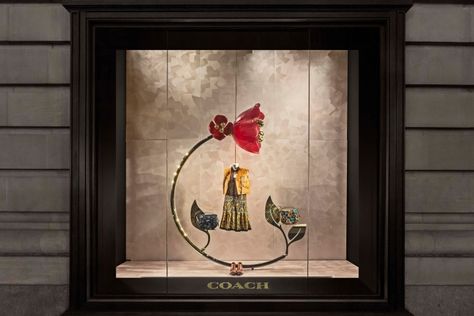 Coach - Spring Flowers 2016 windows by Booma Group, New York City Luxury Windows, Window Display Retail, Fashion Design Classes, Window Display Design, Different Types Of Flowers, Flower Window, Retail Windows, Quilling Paper Craft, Retail Store Design