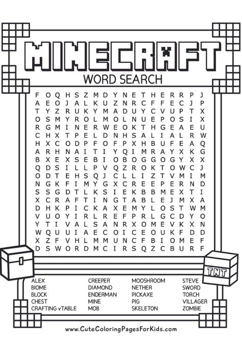 Here's a free printable Minecraft word search - perfect for Minecraft birthday parties or for when your kiddo needs some screen free time. This word search puzzle has 20 words and is perfect for big kids looking for a challenge! Grab the free printable PDF download. I Spy Minecraft Printable, Minecraft Homeschool Ideas, Birthday Word Search Free Printable, Activity Pages For Teens, Minecraft Word Search Free Printable, Minecraft Activity Sheets, Fun Worksheets For 4th Grade, Minecraft Word Search, Minecraft Puzzle Ideas