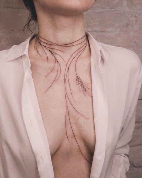 Vlada - tattoo-mentor, artist, human ✨ on Instagram: “A very special project 🌾 What do you think?” Chain Tattoo, Necklace Tattoo, Tattoo Ideas For Women, Start Ups, Piercing Tattoo, I Tattoo, Tattoos For Women, Instagram A, Art Tattoo