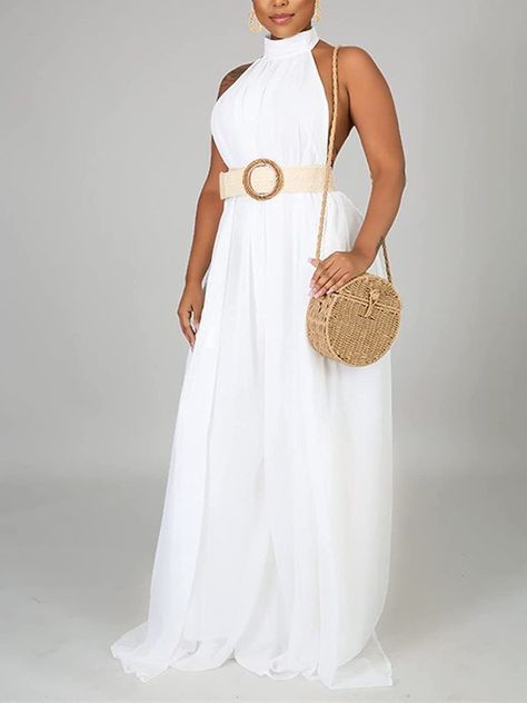 White Beach Outfits Women, White Beach Outfits, Beach Outfits Women, Beach Jumpsuit, Wide Leg Romper, Loose Jumpsuit, Backless Jumpsuit, Beach Outfits, White Beach