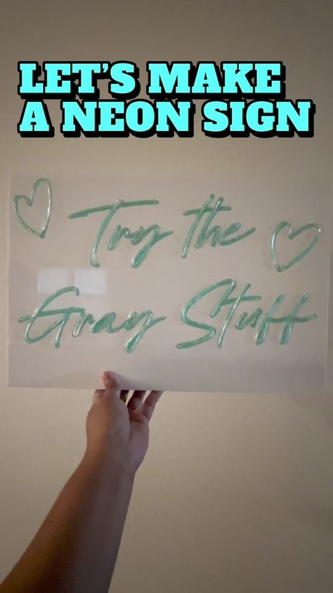 I wanted to save some money on a neon sign and decided go make it myse... | TikTok Diy Neon Light Sign, Diy Neon Sign, Neon Sign Art, Signs Diy, Light Up Signs, Diy Signs, Diy Lighting, Neon Sign, Fairy Lights