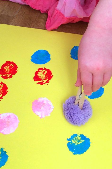 5 Toddler Play Ideas With Pom Poms | Childhood101 Pom Pom Clothes, Early Childhood Development, Lamb Decorations, Pom Pom Crafts, Hand Crochet Baby Blanket, Toddler Play, Art Curriculum, Summer Diy, Easter Crafts For Kids